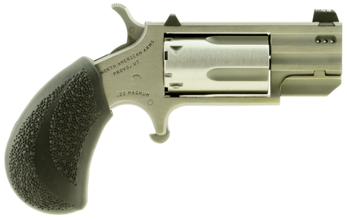 North American Arms PUGDP Pug  22 WMR 5 Shot 1" Stainless Steel Ported Barrel, Stainless Steel Frame, Stainless Cylinder, Black Polymer Grip, Exposed Hammer