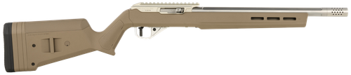 True Precision Inc TP1022FDE3SS TP/22  22 LR 16" Match Grade Barrel, Clear Coat Silver Anodized  Aluminum Receiver w/Picatinny Rail, M-LOK Forend, Flat Dark Earth Magpul Hunter X-22 Polymer Stock