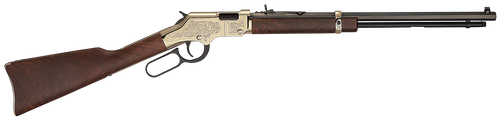 Henry H004D4 Golden Boy Deluxe 4th Edition 22 Short, 22 Long or 22 LR, 16 LR/21 Short Capacity, 20" Blued Octagon Barrel, Engraved Brasslite Rec, American Walnut Stock, Ad. Buckhorn Sights