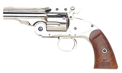 Taylors & Company 550675 Schofield Top Break 44-40 Win Caliber with 5" Barrel, 6rd Capacity Cylinder, Overall Nickel-Plated Finish Steel & Walnut Grip