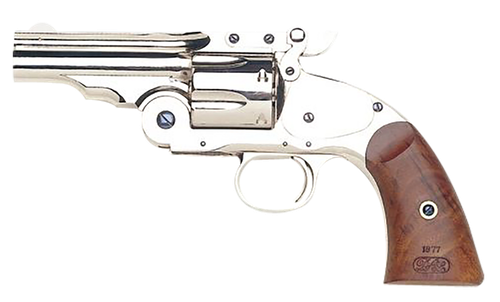 Taylors & Company 550675 Schofield Top Break 44-40 Win Caliber with 5" Barrel, 6rd Capacity Cylinder, Overall Nickel-Plated Finish Steel & Walnut Grip