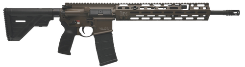 HK 81001203 MR556 A4 5.56x45mm 30+1 16.50" Black Threaded Barrel, Patriot Brown Picatinny Rail Receiver, M-LOK Handguard, 6 Position Black Synthetic Stock, Ambidextrous