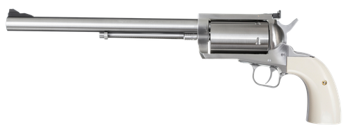Magnum Research BFR500SW10B BFR Long Cylinder Extra Large 500 S&W Mag 5 Shot 10" Brushed Stainless Steel Barrel, Cylinder & Frame, Bisley White Laminate Grip, Exposed Hammer