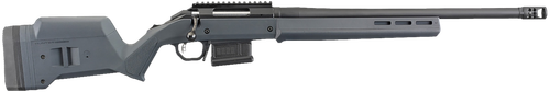 Ruger 26993 American Hunter  Full Size 308 Win 5+1 20" Matte Black Heavy Threaded Barrel, Matte Black Picatinny Rail Steel Receiver, Gray Adj Magpul Hunter Synthetic Stock, Right Hand