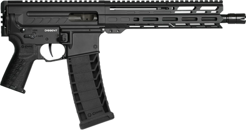 CMMG 94A8041AB Dissent MK4 9mm Luger 33+1 10.50", Black, Picatinny Brace Adapter, 9.60" M-LOK Handguard, Left Side Charging Handle, Zeroed Linear Comp, Zeroed Drop-In Single Stage Trigger