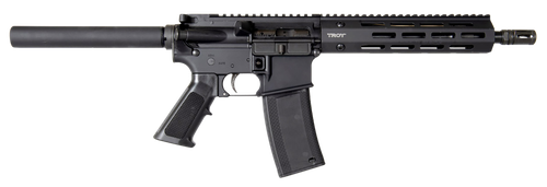 Troy Ind SPSTCA310BTB1 A3  223 Rem Caliber with 10.50" Barrel, 30+1 Capacity, Black Metal Finish, Fixed Pistol Grip Stock & Black Polymer Grip Right Hand