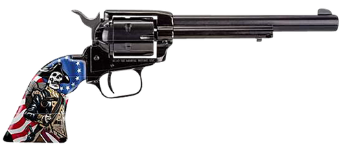 Heritage Mfg RR22B6CSS Rough Rider Independence Day 22 LR 6 Shot 6.50" Black Oxide Barrel, Frame & Cylinder, Custom Designed US Flag w/Soldier Grips