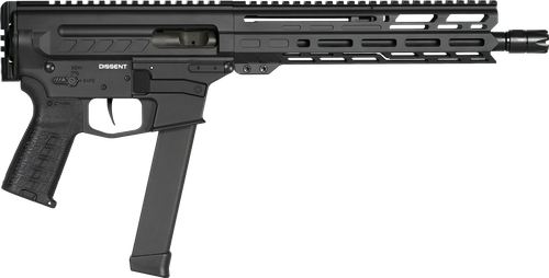 CMMG 99A806DAB Dissent MKGS 9mm Luger 33+1 10.50", Black, Picatinny Brace Adapter, 5.50" M-LOK Handguard, Left Side Charging Handle, Zeroed Linear Comp, Zeroed Drop-In Single Stage Trigger