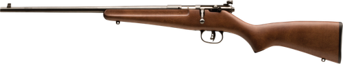 Savage Arms 13820 Rascal  Youth 22 LR 1rd 16.13" Matte Black Sporter Barrel, Matte Black Carbon Steel Receiver, Satin Brown Fixed Wood Stock, Left Hand
