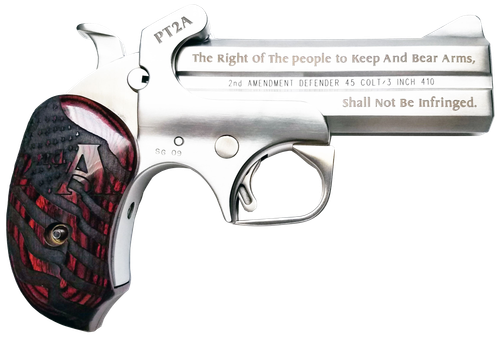 Bond Arms PT2A Protect the 2nd Amendment  38 Special,357 Mag 4.25" 2 Round Stainless Steel Rosewood Grip