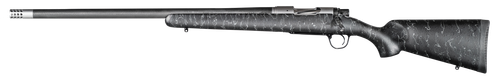 Christensen Arms 8010600100 Ridgeline  6.5 Creedmoor 4+1 24" Carbon Fiber/Threaded Barrel, Tungsten Gray Cerakote, Black with Gray Webbing Stock, Left Hand