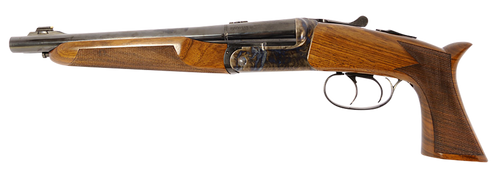 Davide Pedersoli 020S640410 Howdah  45 Colt (LC)/410 Ga 1rd 10.25" Rifled Blue Barrel, Case Hardened Receiver, Manual Extractors, Automatic Safety On The Hammers, Oiled Walnut Stock