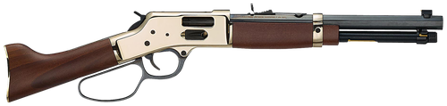 Henry H006GMML Mare's Leg Side Gate 357 Mag/38 Special 5+1 12.90" Blued Octagon Barrel, Polished Hardened Brass Rec, American Walnut Furniture, Large Loop Lever, Adj. Sight