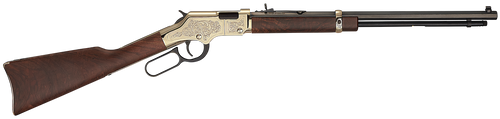 Henry H004MD4 Golden Boy Deluxe 4th Edition 22 WMR 12+1 20.50" Blued Octagon Barrel, Engraved Brasslite Rec, American Walnut Stock, Ad. Buckhorn Sights