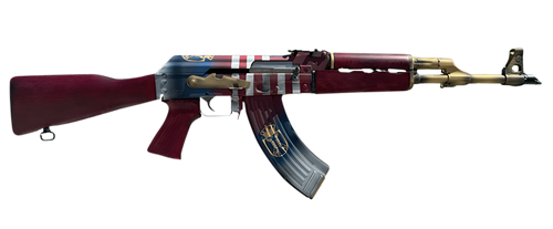 Zastava Arms Usa ZR7762AMS ZPAP M70 Limited Edition 7.62x39mm 30+1 16.30" 24K Gold Plated Barrel, Red/White/Blue 1.5mm Bulged Trunnion Receiver, Serbian Red Wood Furniture
