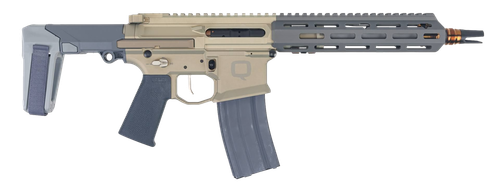 Q LLC HB55610INPISTOL Honey Badger  5.56 NATO 30+1 10" Threaded Barrel, M-LOK Handguard, Aluminum Receiver, Tan SB Tactical Brace