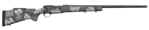 Nosler 46648 M48 Long-Range Carbon 33 Nosler 3+1 26" Carbon Fiber Wrapped Barrel, Sniper Gray Cerakote Metal Finish, Elite Midnight Camo Manners MCS-T Elite Tac Stock