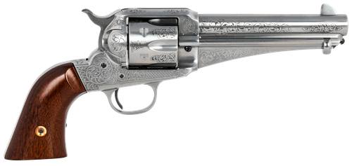 Taylors & Company 550408 1875 Army Outlaw 45 Colt (LC) Caliber with 5.50" Barrel, 6rd Capacity Cylinder, Overall White Engraved Finish Steel & Walnut Grip
