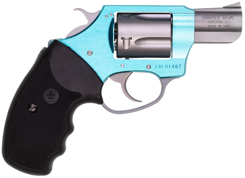 Charter Arms 53860 Undercover Lite Santa Fe Sky Small 38 Special, 5 Shot 2" Stainless Steel Barrel & Cylinder, Turquoise Aluminum Frame w/Black Finger Grooved Rubber Grip, Exposed Hammer