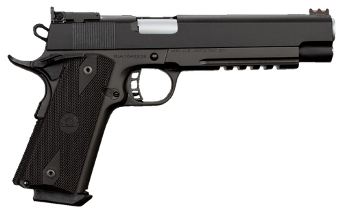 Rock Island 52008 Pro Ultra Match 10mm Auto Caliber with 6" Barrel, 8+1 Capacity, Overall Black Parkerized Finish Steel, Picatinny Rail/Beavertail Frame, Serrated Slide & Black Rubber Grip