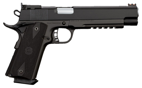 Rock Island 52008 Pro Ultra Match 10mm Auto Caliber with 6" Barrel, 8+1 Capacity, Overall Black Parkerized Finish Steel, Picatinny Rail/Beavertail Frame, Serrated Slide & Black Rubber Grip