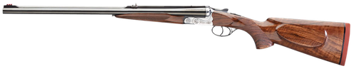 Rizzini USA 7001500 Rhino Express  500 Nitro Express 2rd 26" Gloss Blued 26" Chrome-Lined Barrel Coin Anodized Silver Engraved Steel Oiled Turkish Walnut Ambidextrous Hand