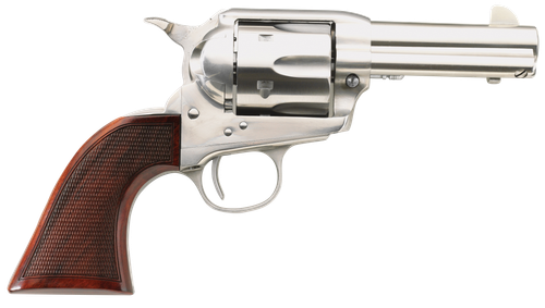 Taylors & Company 550818DE Runnin Iron  45 Colt (LC) Caliber with 3.50" Barrel, 6rd Capacity Cylinder, Overall Stainless Steel Finish,  Checkered Walnut Grip & Overall Taylor Polish