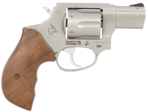 Taurus 2-32729-TW 327  Small Frame 327 Federal Mag 6rd 2" Matte Stainless Steel Barrel, Cylinder & Frame, Walnut Grip, Hammer Safety