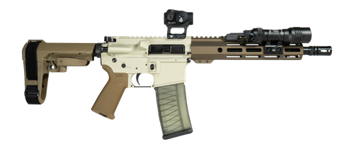 Shark Coast Tactical SCC90487NAP-8P Nappstir Bundle 300 Blackout 30+1 8" Threaded Barrel, Receiver w/Picatinny Rail, M-LOK Handguard, Polymer Stock & Grip, Vortex Red Dot