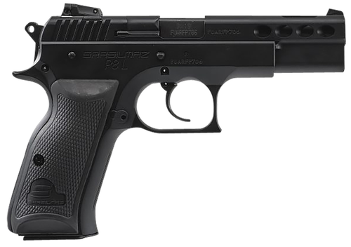 SAR USA P8LBL P8L  9mm Luger 17+1 4.60" Black Ported Barrel, Black Steel Ported/Serrated Slide, Black Steel Frame w/Beavertail, Black Polymer Grip, Right Hand