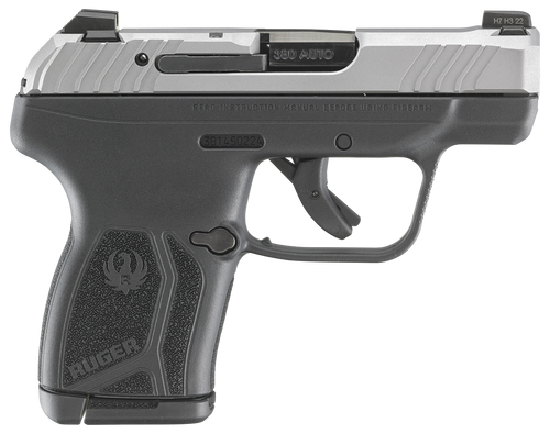 Ruger 13744 LCP Max  Compact 380 ACP 10+1 2.80" Black Oxide Steel Barrel, Matte Stainless Serrated Slide, Black Polymer Frame w/Serrated Trigger Guard w/Black Nylon Grip