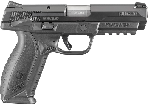 Ruger 8618 American Duty Duty Frame 45 ACP 10+1 4.50" Stainless Steel Barrel, Black Nitride Serrated Stainless Steel Slide, Black Polymer Frame w/Picatinny Rail, Textured Wraparound Grip, Right Hand