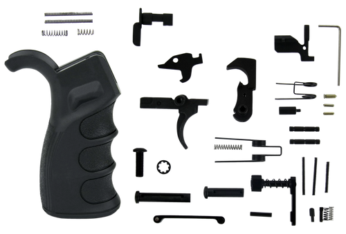 TacFire LPK02USAB Lower Parts Kit  AR-15 Black PGAR-B Grip Black