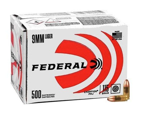 Champion 9mm 115gr FMJ 500/Cs