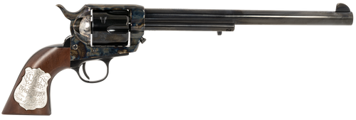 Cimarron PP558 Buntline  45 LC (Long Colt) 6 Shot 10" Blued Frame, Barrel & Cylinder, Walnut w/Inlaid Silver Medallion Grip