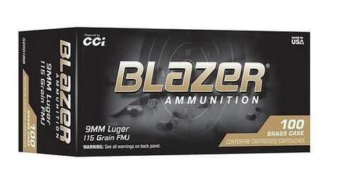 Blazer Brass 9mm 115gr FMJ 100/Bx