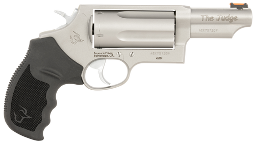 Taurus 24410P39T Judge T.O.R.O. Compact Frame 45 Colt (Long Colt)/410 Gauge 5rd 3" Matte Stainless Steel Barrel, Cylinder & Frame, Black Rubber Grip, Transfer Bar Safety, Exposed Hammer, Optics Ready