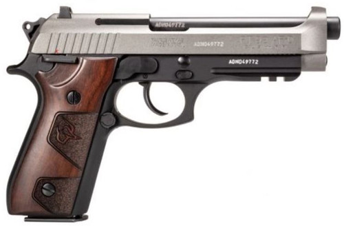 PT92 9mm 5" Bk/Tungsten wood (2)17rd