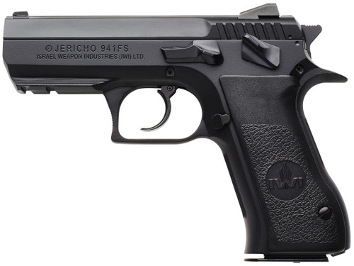 IWI US J941FS9ORP Jericho 941 Mid-Size Frame 9mm Luger 16+1 3.80" Black Chrome Lined Steel Barrel, Black Serrated Steel Slide & Frame w/Beavertail & Picatinny Rail, Black Textured Grips