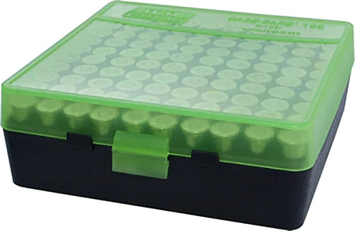 Ammo Box 100 Round 9mm Flip Top ClrGrn/Black