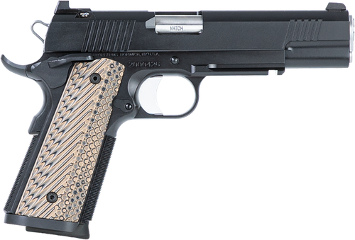 Dan Wesson 01801 Specialist  45 ACP 8+1 5" Stainless Steel Barrel, Black Duty Serrated Steel Slide, Frame w/Beavertail & Picatinny Rail, Black/Brown G10 Grip, Ambidextrous