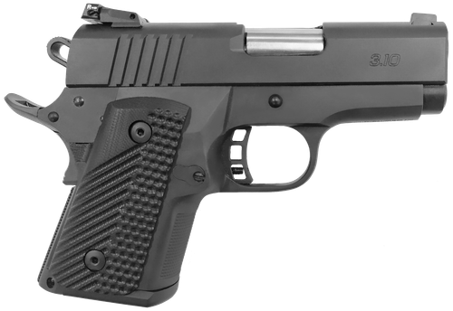 Rock Island 51577 BBR  Compact 45 ACP 10+1, 3.10" Black Steel Barrel, Black Parkerized Serrated Slide, Black Parkerized Steel Frame w/Beavertail, Black G10 Grip