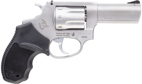Taurus 2942M039 942  22 WMR 8rd 3" Barrel, Overall Matte Finish Stainless Steel & Finger Grooved Black Polymer Grip