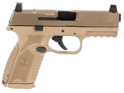 FN 66100742 509M MRD Mid-Size 9mm Luger 10+1 4" Black Recessed Crown Barrel, Flat Dark Earth PVD Optic Ready/Serrated Steel Slide, Flat Dark Earth Polymer Frame w/Picatinny Rail, Ambidextrous