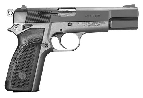 EAA GIRSAN 390455 MC P35  9mm Luger 15+1, 4.87" Black Steel Barrel, Black Serrated Steel Slide, Matte Stainless Steel Frame, Black Checkered Polymer Grip, Ambidextrous