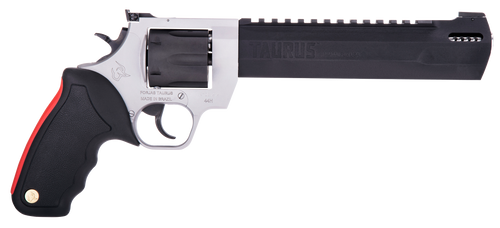 Taurus 2-440085RH Raging Hunter  44 Rem Mag 6rd 8.37" Black Stainless Steel Barrel Matte Black Oxide Cylinder Matte Stainless Steel Frame Black Rubber with Integrated Red Cushion Insert Grip