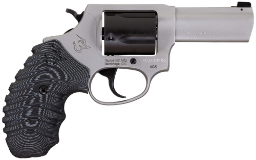 Taurus 260535NSVZ Defender 605  SA/DA 357 Mag/38 Special +P 5rd 3" Matte Stainless Steel Barrel, Matte Black Cylinder, Matte Finish Stainless Steel Frame, Black/Gray VZ Grip, Night Front Sight