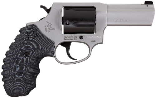 Taurus 260535NSVZ Defender 605  SA/DA 357 Mag/38 Special +P 5rd 3" Matte Stainless Steel Barrel, Matte Black Cylinder, Matte Finish Stainless Steel Frame, Black/Gray VZ Grip, Night Front Sight