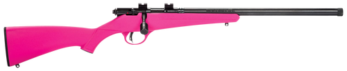 Savage Arms 13835 Rascal FV-SR Youth 22 LR 1rd 16.12" Matte Blued Threaded Heavy Barrel, Matte Blued Carbon Steel Receiver, Pink Synthetic Stock, Right Hand