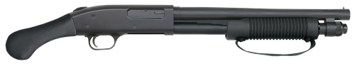 Mossberg 50659 590 Shockwave 12 Gauge 5+1 3" 14.375" Heavy Barrel, Blued Metal Finish, Dual Extractors, Drilled & Tapped Receiver, Corncob Forend w/Strap, Raptor Birdshead Grip Stock